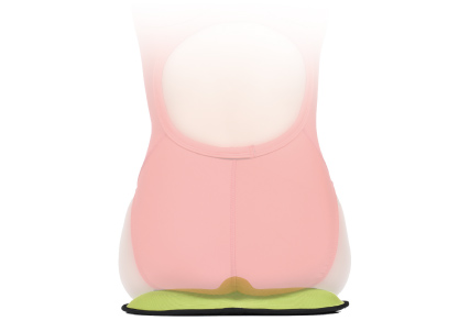 Just sit on this cushion to prevent urine leakage. Sit with the highest protrusion to fit around the anus, use for about two hours per day. Begin by sitting for about 5 to 10 minutes per day and gradually extend the time.