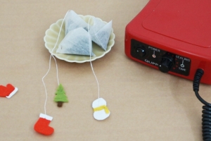 Decorating Tea Bags with Felt Ornaments